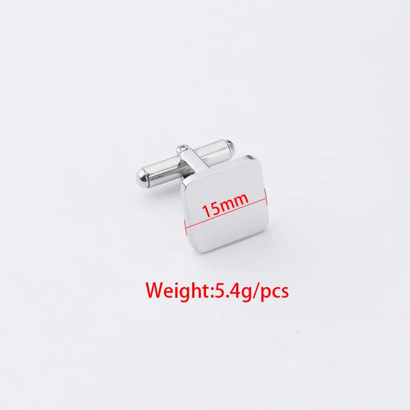 1 Piece Basic Classic Style Square Customization Laser Engraving Stainless Steel Plating DIY Jewelry Accessories