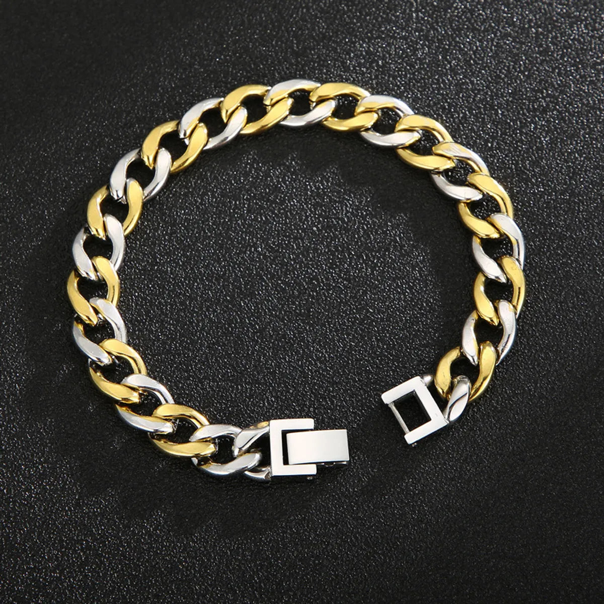 Basic Color Block Titanium Steel 18K Gold Plated Men'S Bracelets Necklace