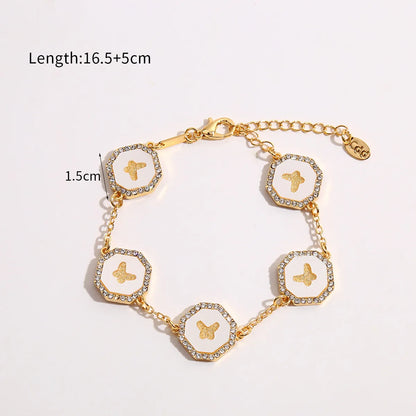 Basic Color Block Zircon Alloy Wholesale Bracelets