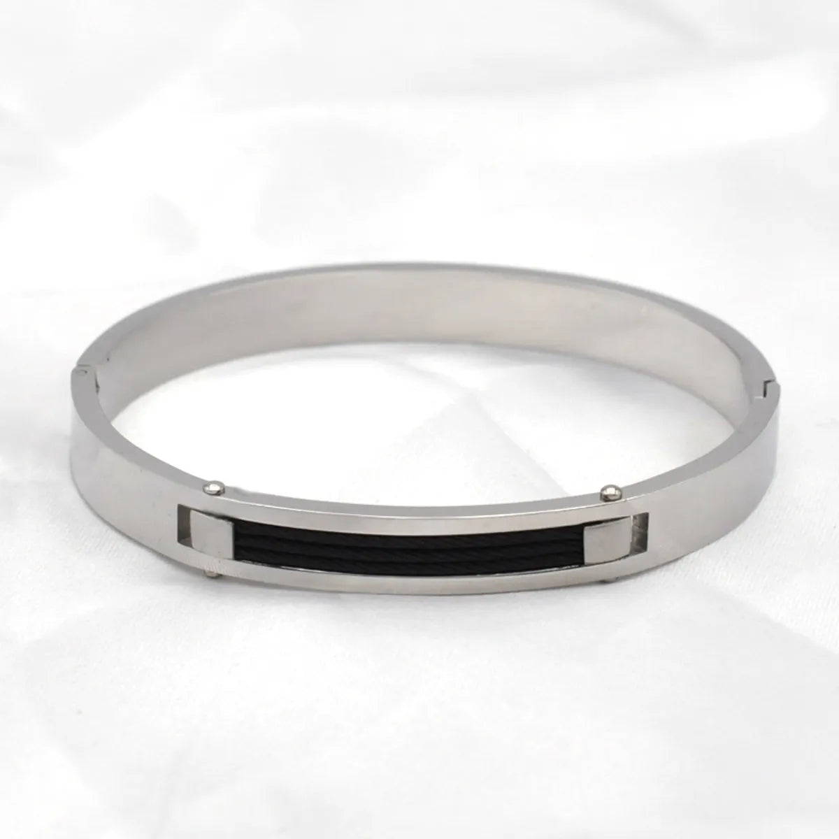 Basic Commute Solid Color Stainless Steel Plating Bangle