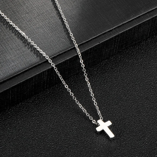 Basic Cross Stainless Steel Pendant Necklace