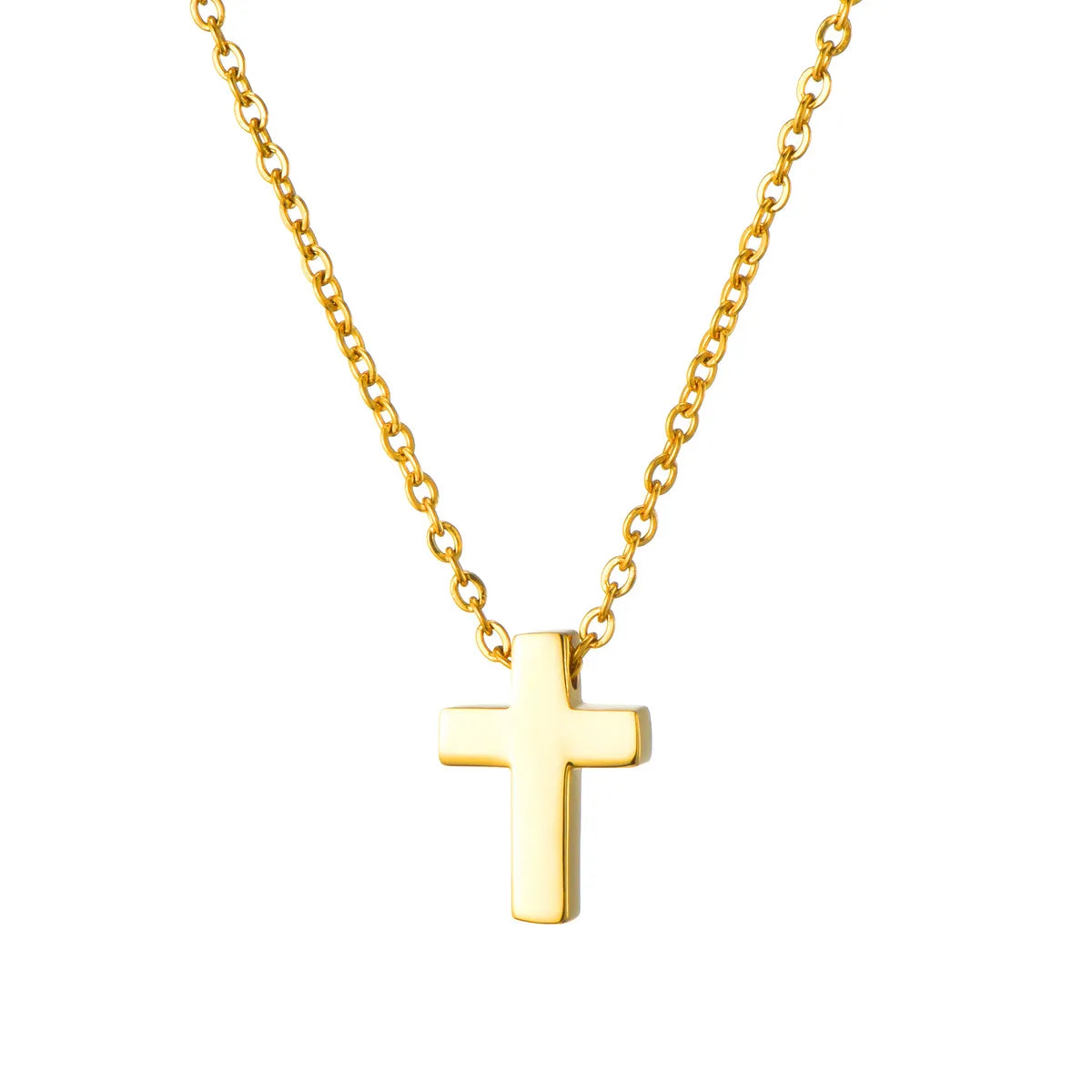 Basic Cross Stainless Steel Pendant Necklace