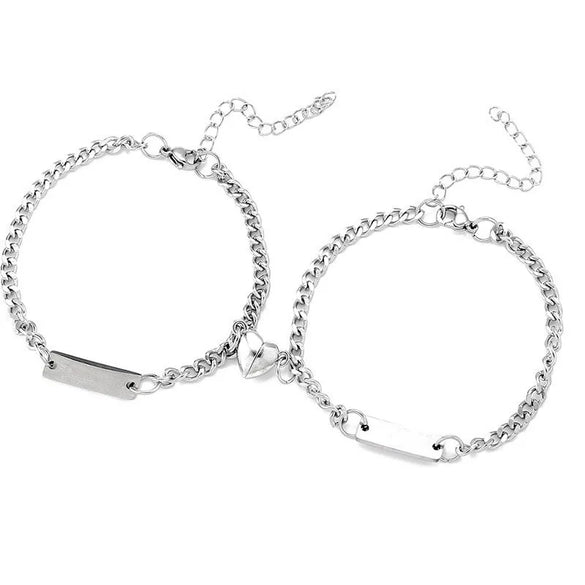 Basic Customization Laser Engraving Titanium Steel Cuban Link Chain Curb Chain Bracelets In Bulk