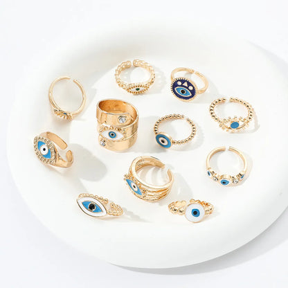 Basic Eye Alloy Enamel Plating Women's Open Rings