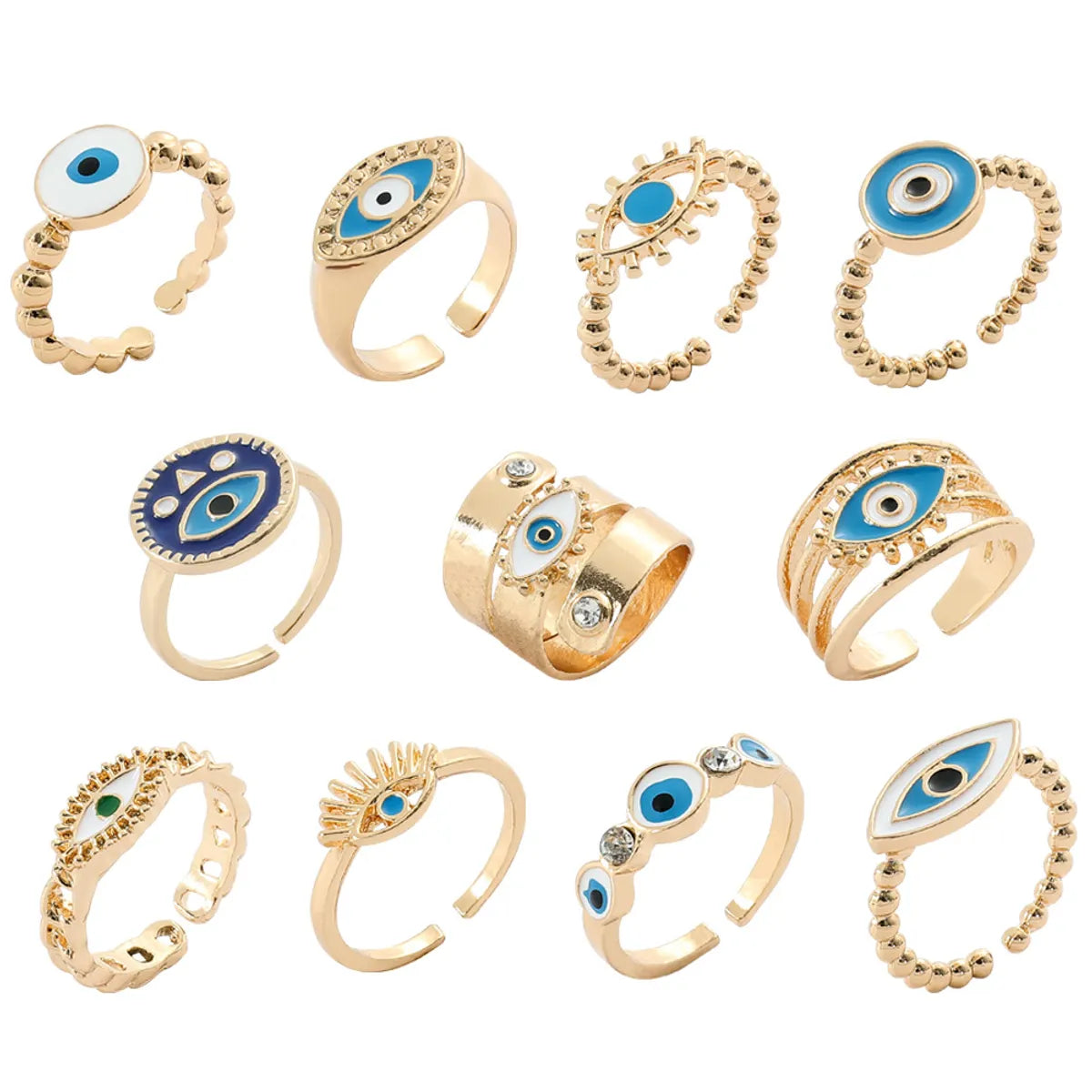 Basic Eye Alloy Enamel Plating Women's Open Rings