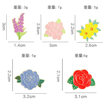 Basic Flower Alloy Enamel Women'S Brooches