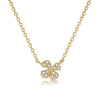 Basic Flower Sterling Silver 14k Gold Plated Artificial Gemstones Pendant Necklace In Bulk