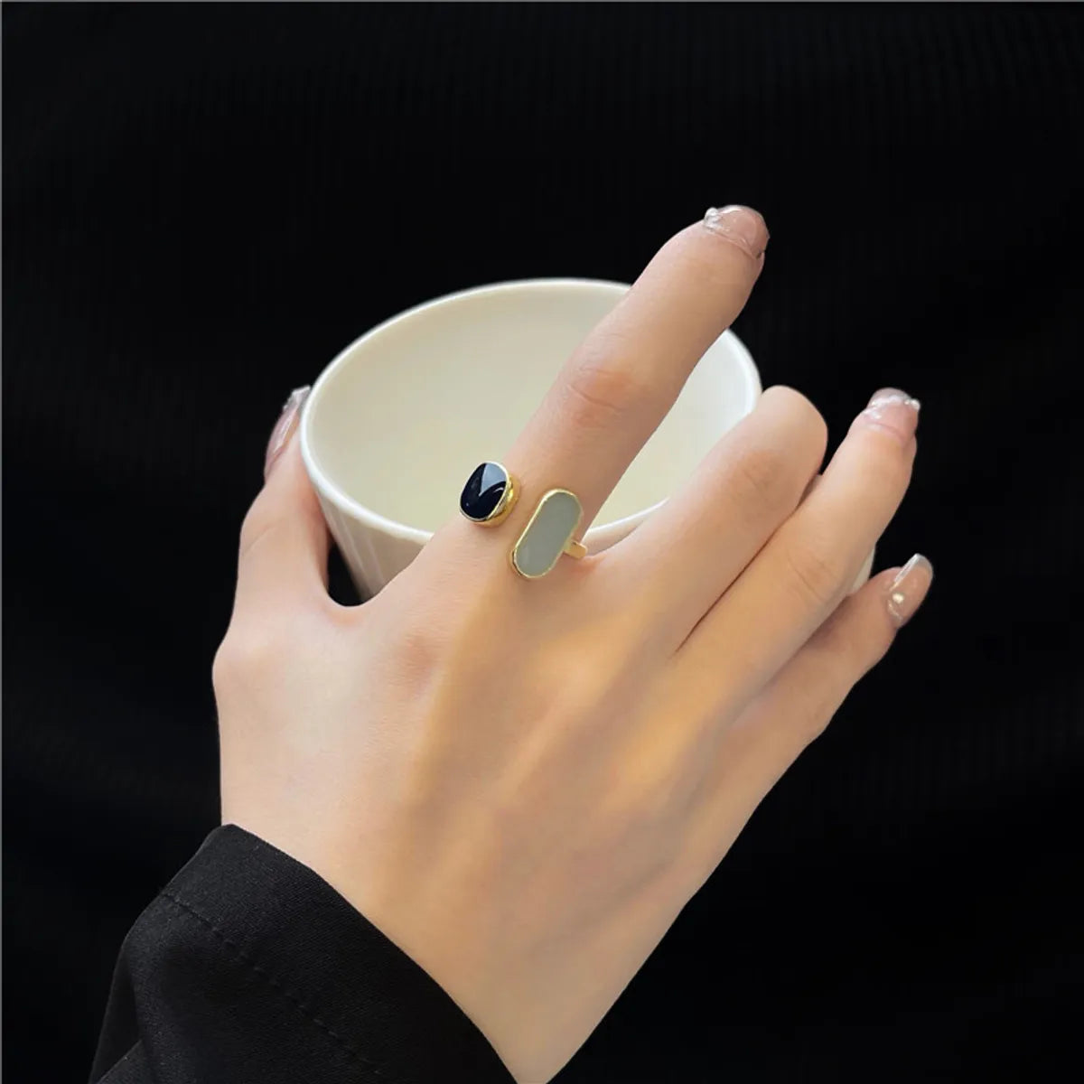 Basic Geometric Alloy Enamel Women's Rings