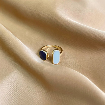 Basic Geometric Alloy Enamel Women's Rings