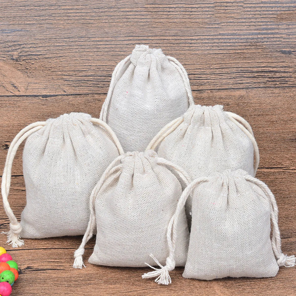 Basic Geometric Cotton Drawstring Jewelry Packaging Bags