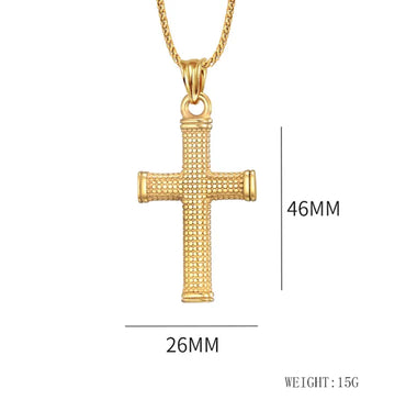 Basic Geometric Cross Titanium Steel Plating Men'S Pendant Necklace