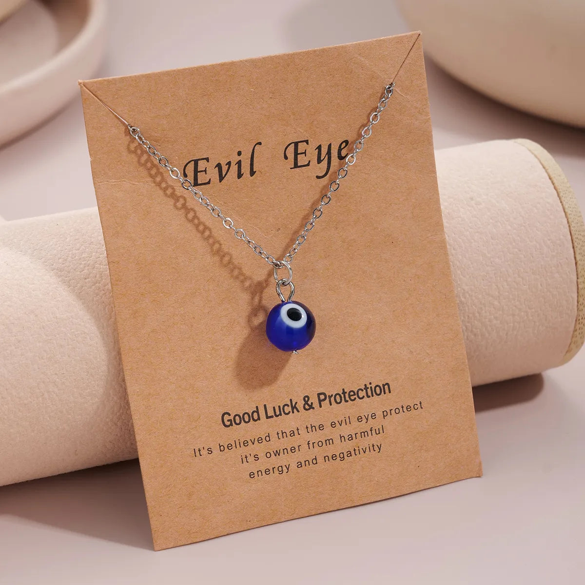 Basic Geometric Eye Alloy Resin Glass Wholesale Pendant Necklace