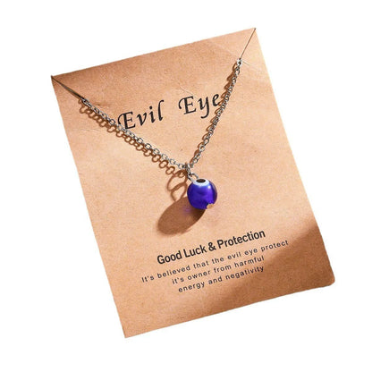 Basic Geometric Eye Alloy Resin Glass Wholesale Pendant Necklace