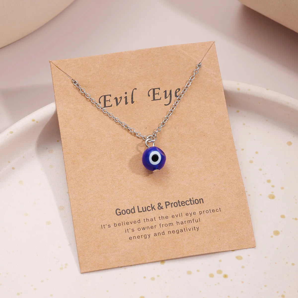 Basic Geometric Eye Alloy Resin Glass Wholesale Pendant Necklace