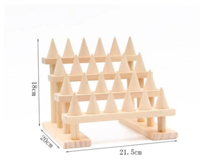 Basic Geometric Solid Wood Patchwork Jewelry Rack