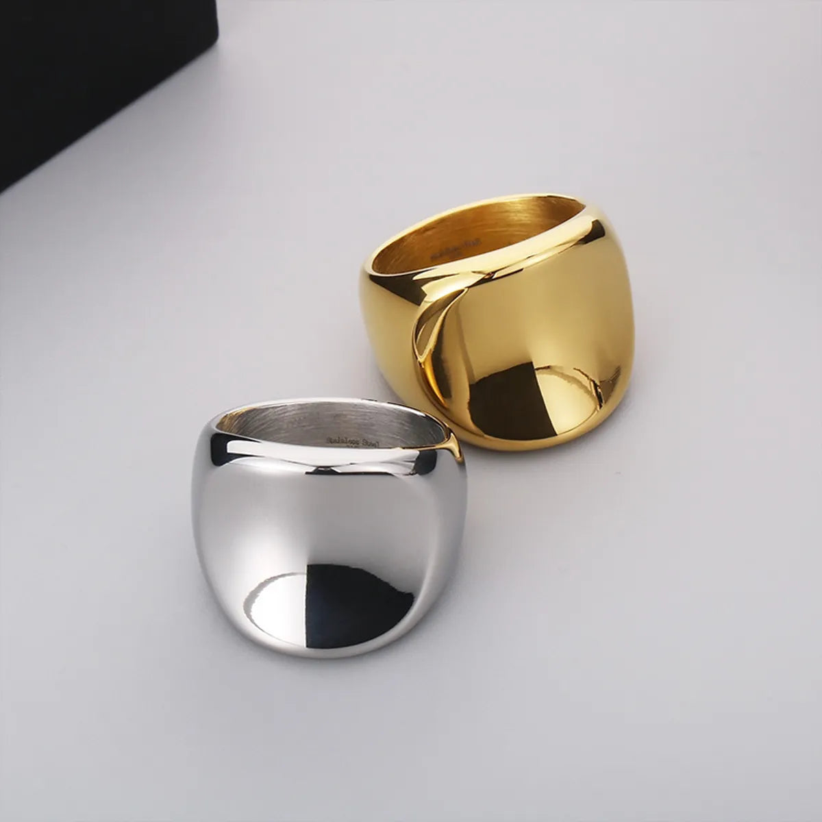 Basic Geometric Stainless Steel Plating 18K Gold Plated Men's Rings