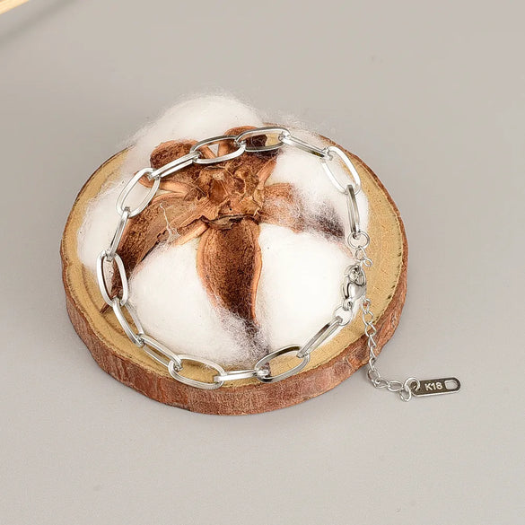 Basic Geometric 304 Stainless Steel Titanium Steel 18K Gold Plated Bracelets In Bulk