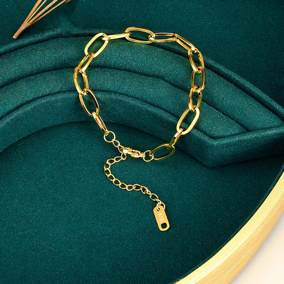 Basic Geometric 304 Stainless Steel Titanium Steel 18K Gold Plated Bracelets In Bulk