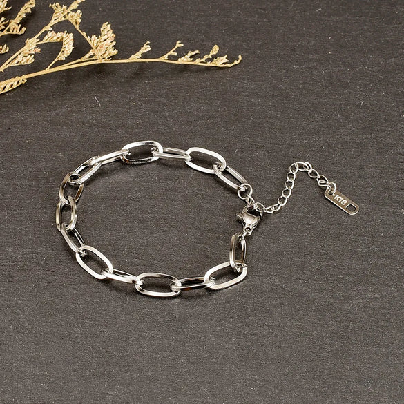 Basic Geometric 304 Stainless Steel Titanium Steel 18K Gold Plated Bracelets In Bulk