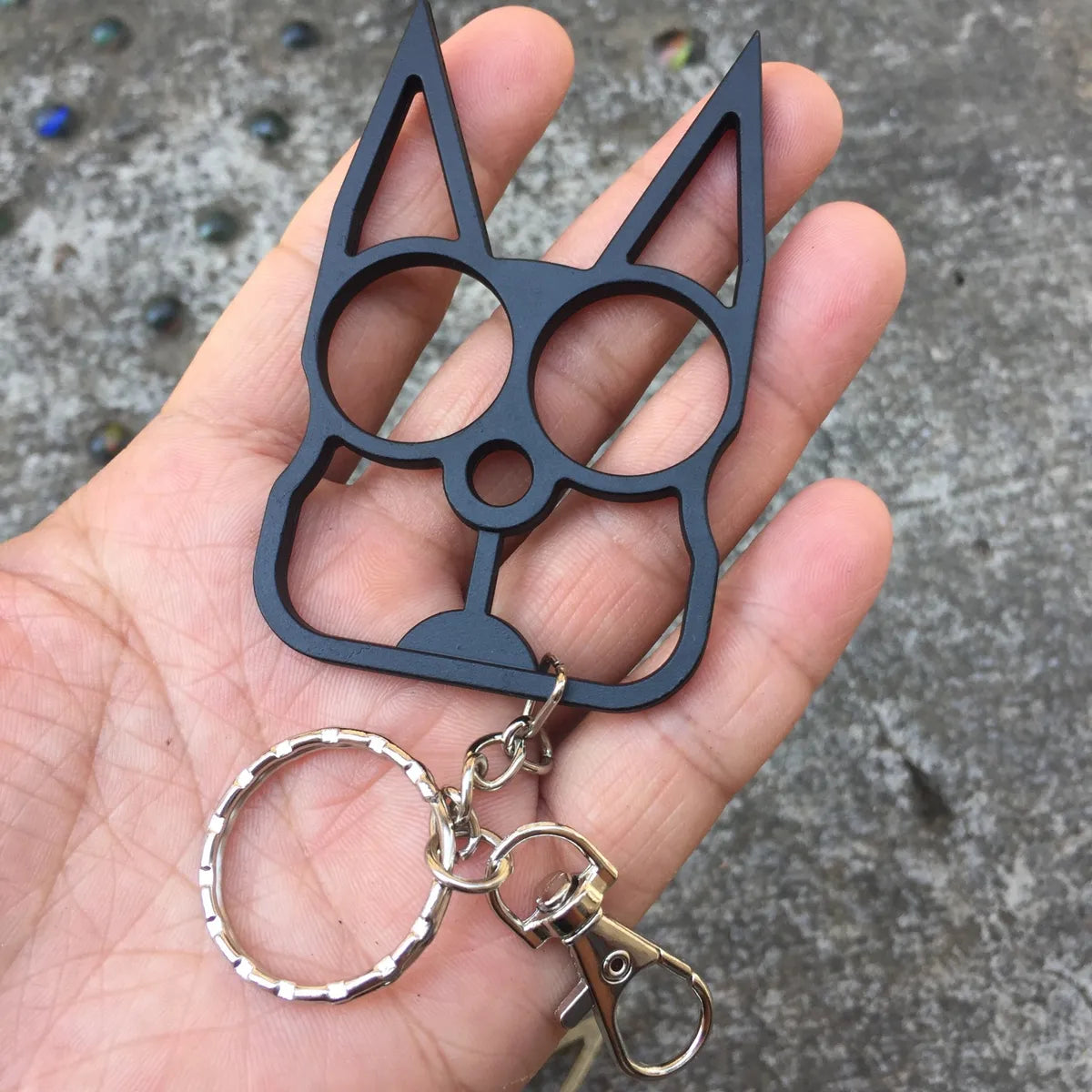 Basic Geometric Zinc Alloy Knuckles Keychain Emergency Window Breaker Self-Defense Supplies