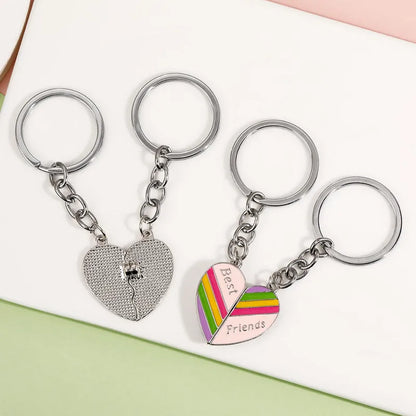 Basic Heart Shape Alloy Epoxy Plating Diamond Artificial Diamond Magnet Women'S Bag Pendant Keychain