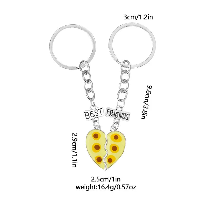 Basic Heart Shape Alloy Epoxy Plating Diamond Artificial Diamond Magnet Women'S Bag Pendant Keychain