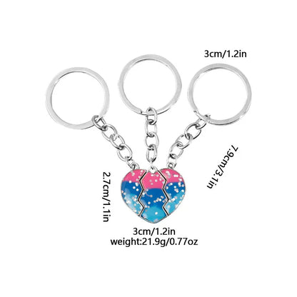 Basic Heart Shape Alloy Epoxy Plating Diamond Artificial Diamond Magnet Women'S Bag Pendant Keychain