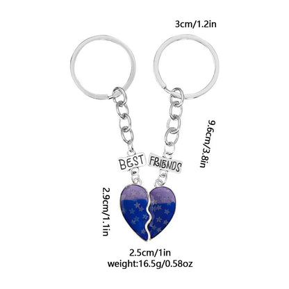 Basic Heart Shape Alloy Epoxy Plating Diamond Artificial Diamond Magnet Women'S Bag Pendant Keychain