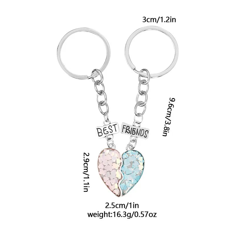 Basic Heart Shape Alloy Epoxy Plating Diamond Artificial Diamond Magnet Women'S Bag Pendant Keychain