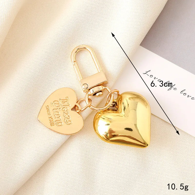 Basic Heart Shape Bow Knot Arylic Bag Pendant Mobile Phone Chain Keychain