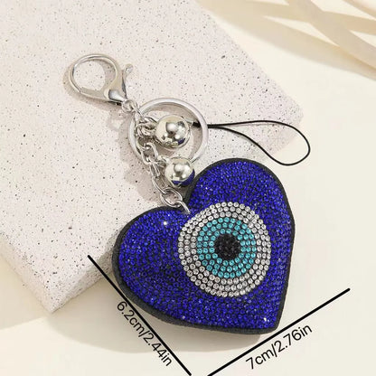 Basic Heart Shape Eye Rhinestone Plating Keychain