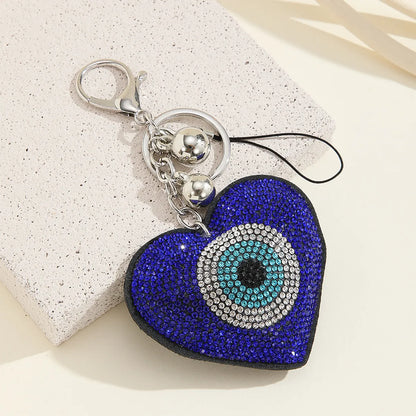 Basic Heart Shape Eye Rhinestone Plating Keychain