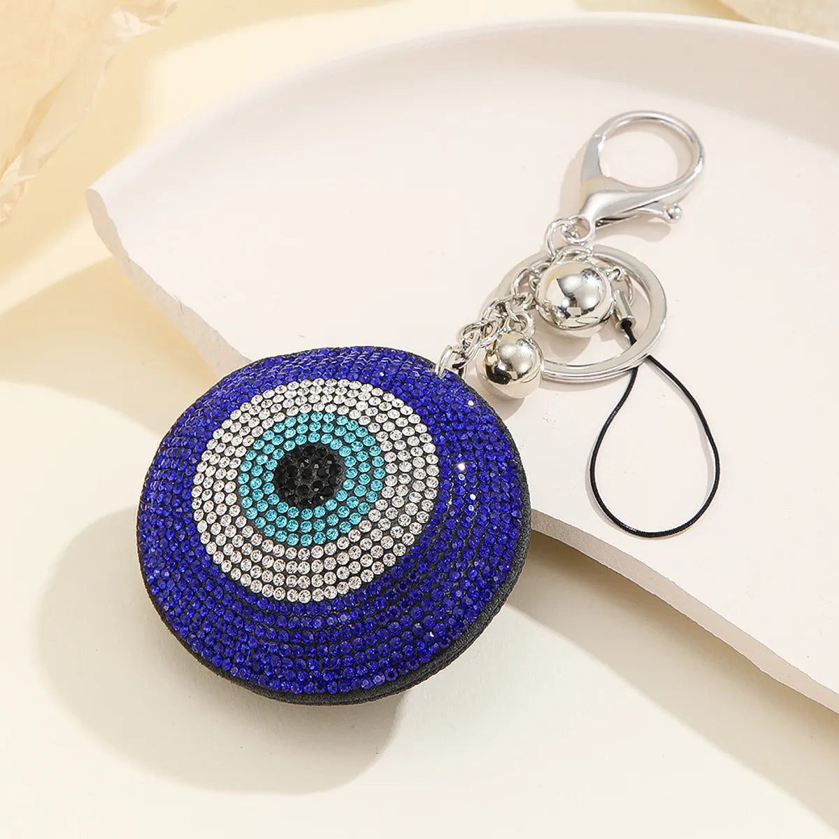 Basic Heart Shape Eye Rhinestone Plating Keychain