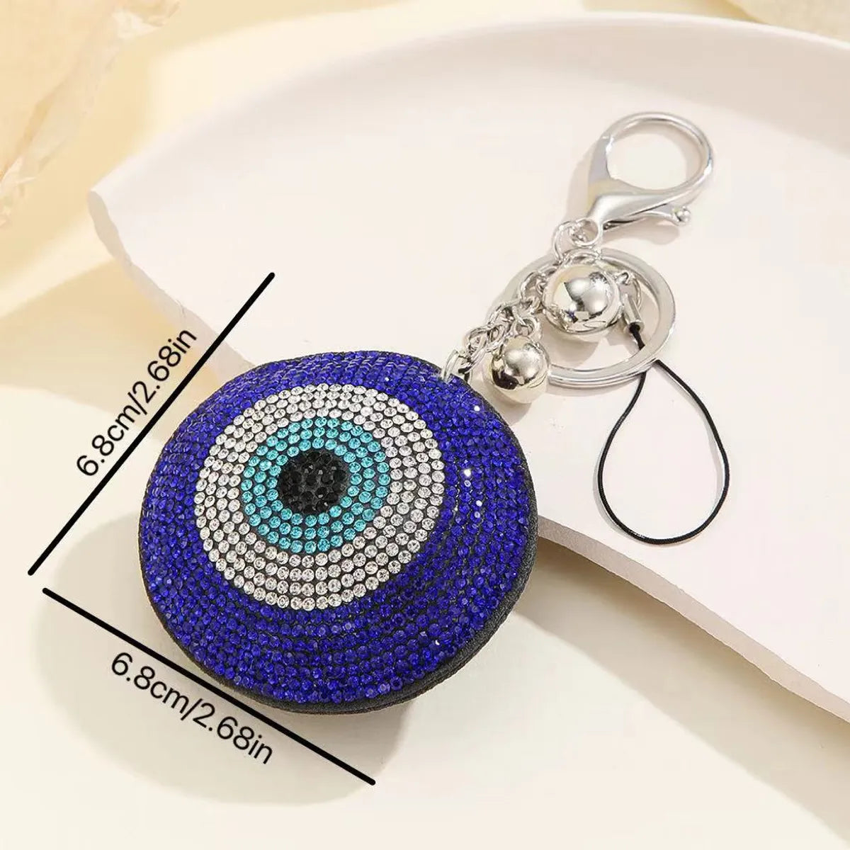 Basic Heart Shape Eye Rhinestone Plating Keychain