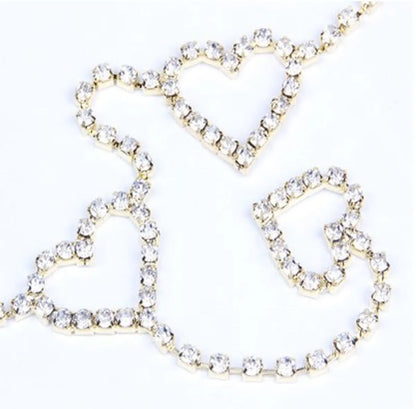 Basic Heart Shape Rhinestone Rhinestone Waist Chain