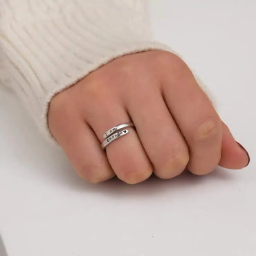 Basic Lady Classic Style Letter Sterling Silver Plating Open Rings