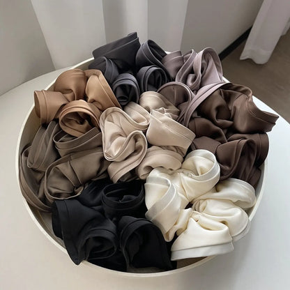 Basic Lady Classic Style Solid Color Cloth Hair Tie