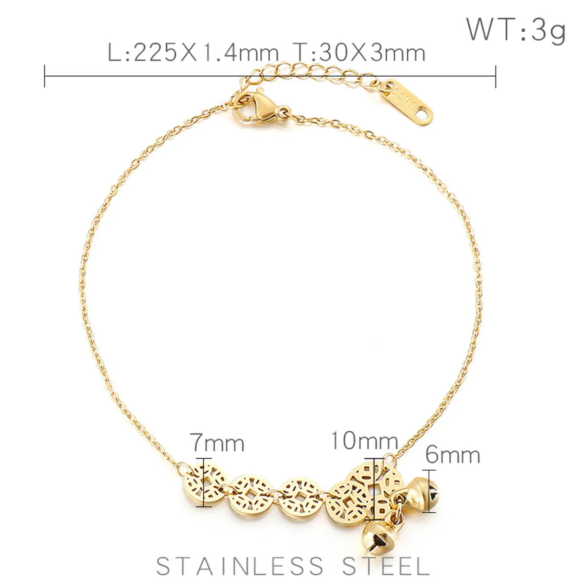 Basic Lady Geometric Titanium Steel Plating Women's Anklet