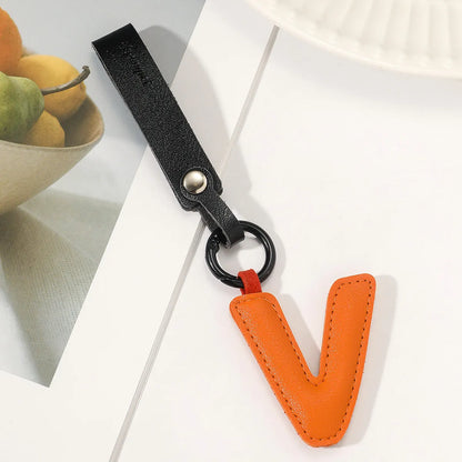 Basic Letter Pu Leather Unisex Bag Pendant Keychain