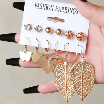 Basic Letter Solid Color Alloy Plating Women'S Drop Earrings Ear Studs