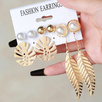 Basic Letter Solid Color Alloy Plating Women'S Drop Earrings Ear Studs