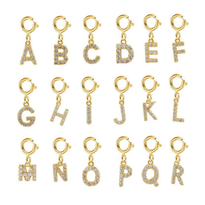 Basic Letter Stainless Steel Copper Zircon Pendant Necklace In Bulk