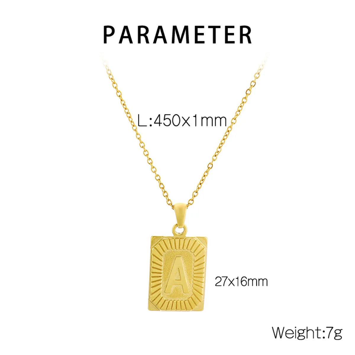 Basic Letter Stainless Steel Plating Pendant Necklace