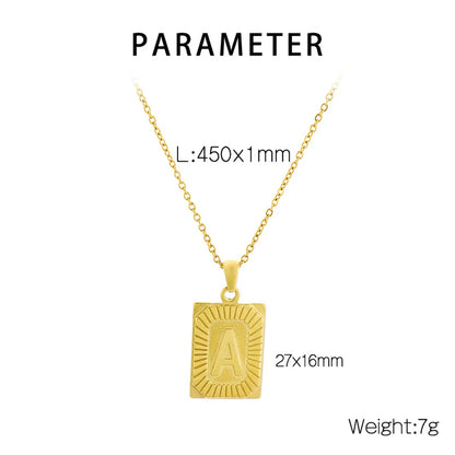 Basic Letter Stainless Steel Plating Pendant Necklace