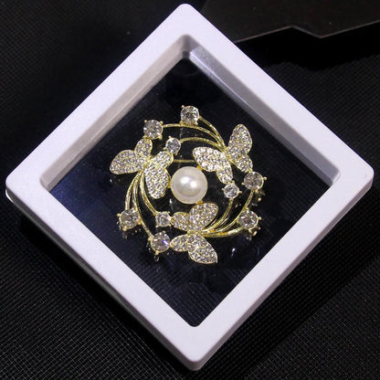 Basic Modern Style Classic Style Animal Flower Alloy Plating Inlay Artificial Pearls Rhinestones Women'S Brooches