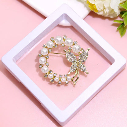 Basic Modern Style Classic Style Animal Flower Alloy Plating Inlay Artificial Pearls Rhinestones Women'S Brooches