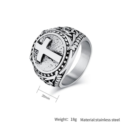 Basic Modern Style Classic Style Cross 304 Stainless Steel 18K Gold Plated Men'S Rings