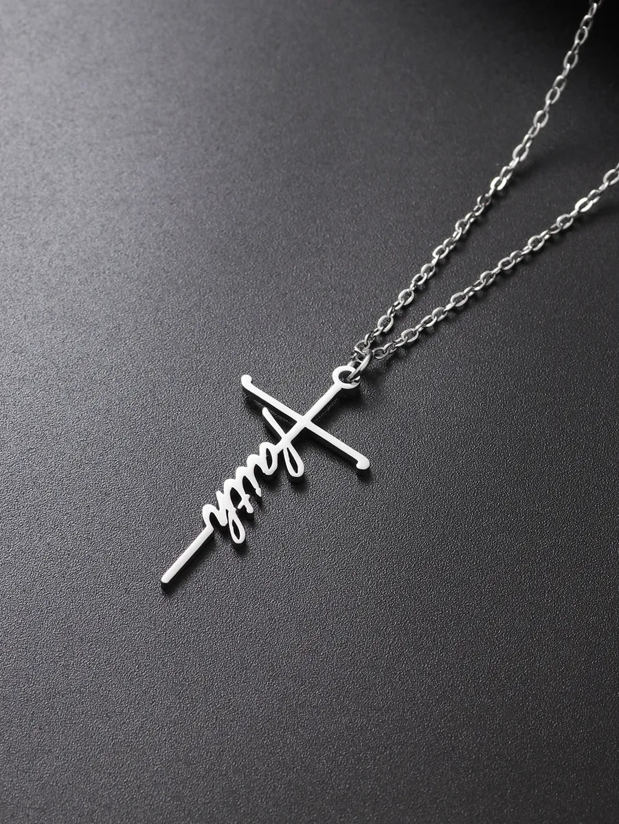 Basic Modern Style Classic Style Cross Alloy Men'S Pendant Necklace