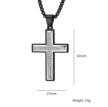 Basic Modern Style Classic Style Cross Titanium Steel Plating Inlay Zircon Men'S Pendant Necklace