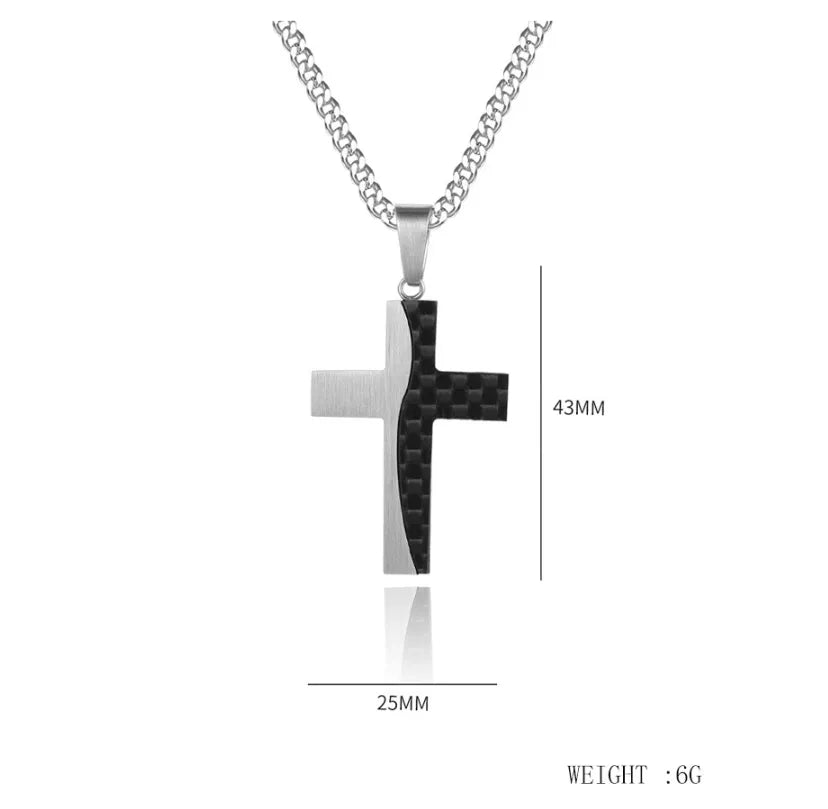 Basic Modern Style Classic Style Cross Titanium Steel Plating Men'S Pendant Necklace